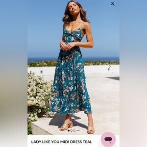 Hello Molly women’s Lady Like You midi dress -teal